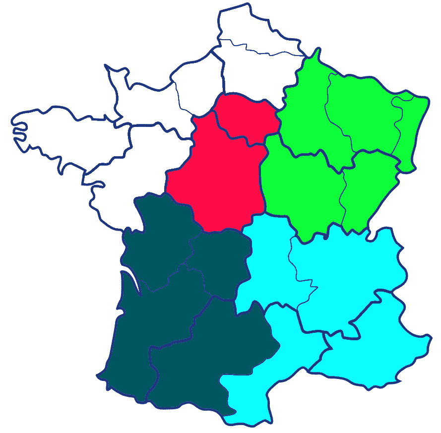 Carte des zones de livraison tournées Pyrobox 2018