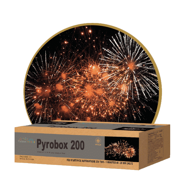 Feu d'artifice Pyrobox 200 automatique, 200 projectiles en 2 minutes !