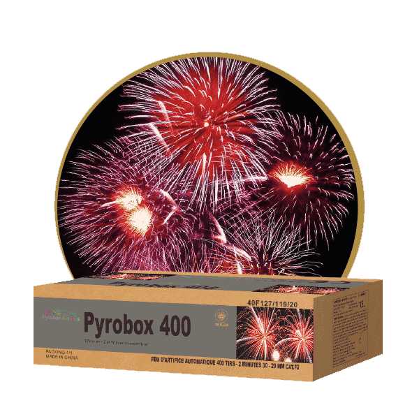 Feu d'artifice Pyrobox 400 automatique, 400 projectiles en 4 minutes !