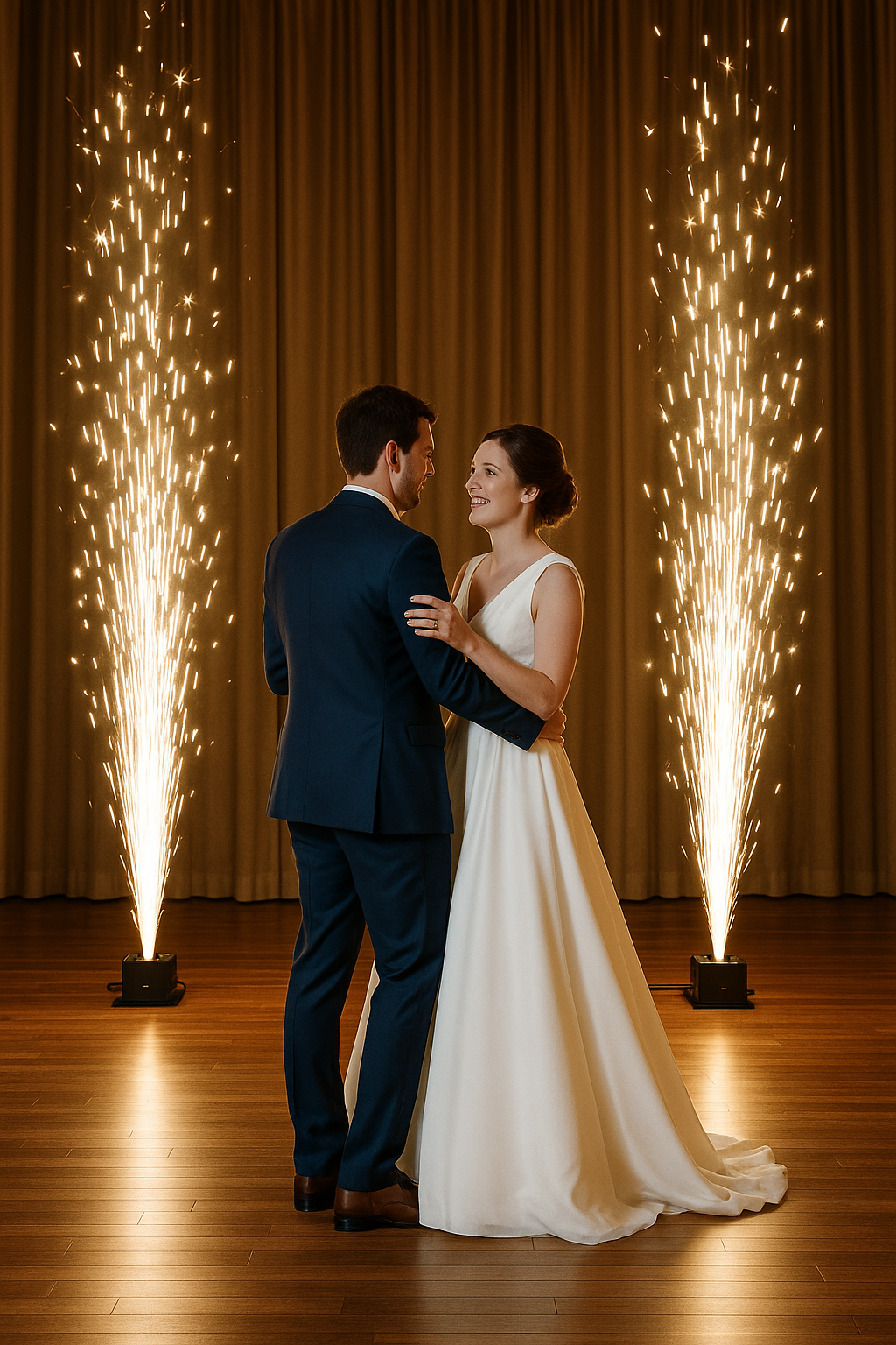 Jets de scène et mariés